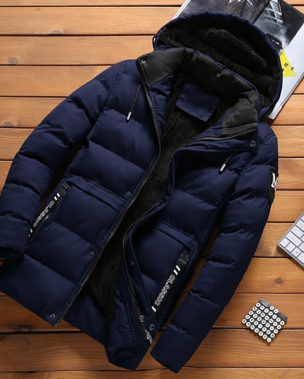 Męska kurtka zimowa ocieplana pikowana z kapturem