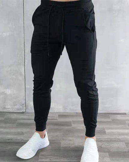 Męskie spodnie dresowe z wiązaniem i zwężanymi nogawkami