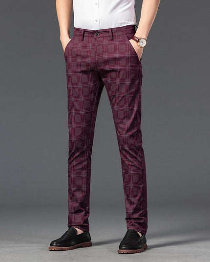 Męskie spodnie chinosy w kratę