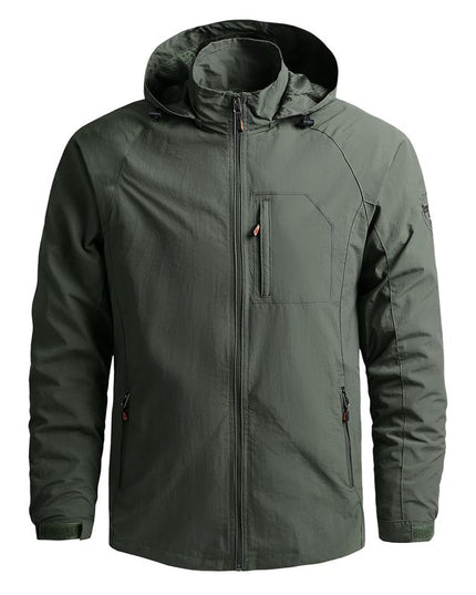 Męska kurtka przejściowa przeciwdeszczowa z kapturem