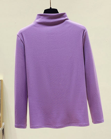 Damska koszulka z długim rękawem i golfem