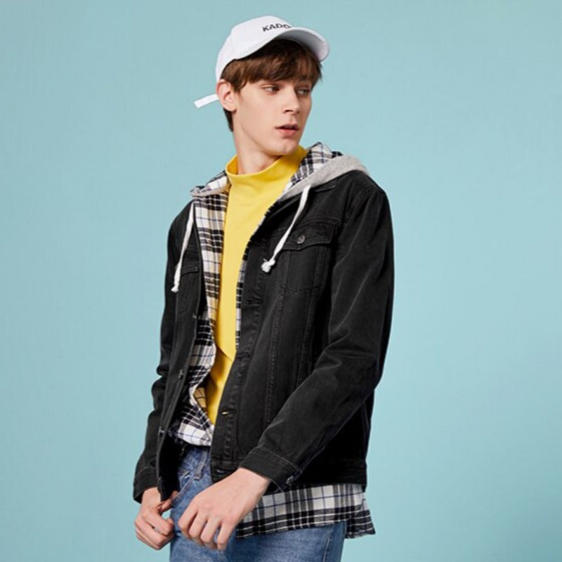 Męska kurtka jeansowa klasyczna o luźnym kroju