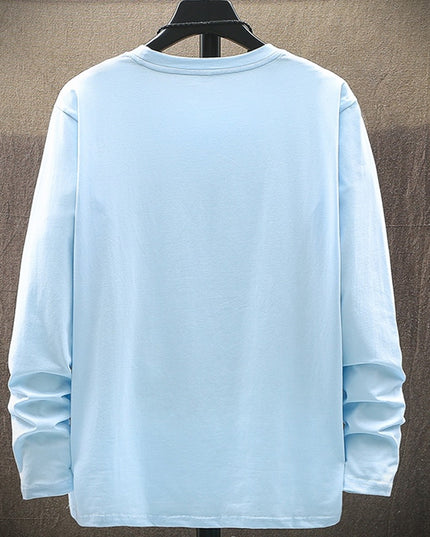 Męska koszulka z długim rękawem o luźnym kroju z nadrukiem