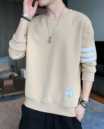 Męska bluza bez kaptura z paskami na rękawie