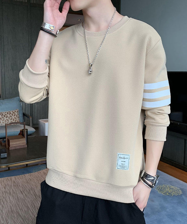 Męska bluza bez kaptura z paskami na rękawie