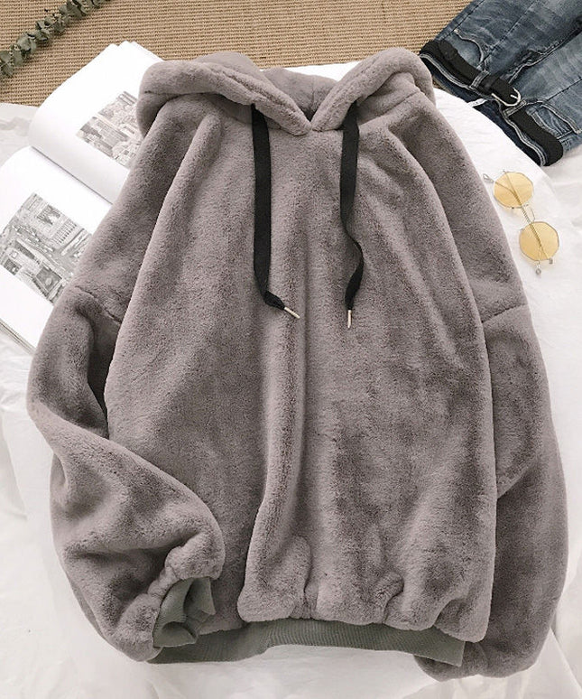 Damska bluza polarowa z kapturem nierozpinana