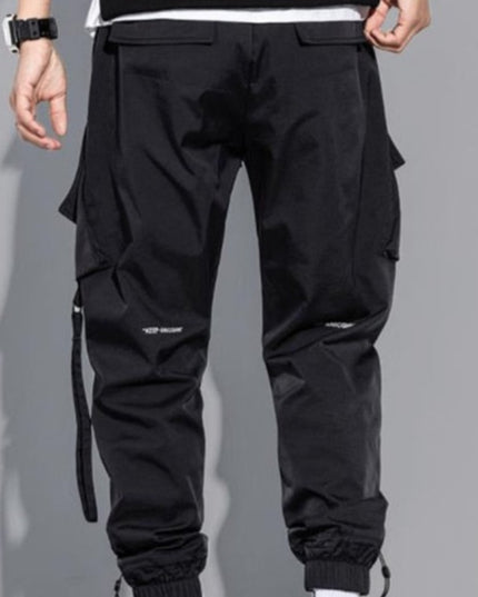 Męskie spodnie bojówki z połyskującej tkaniny