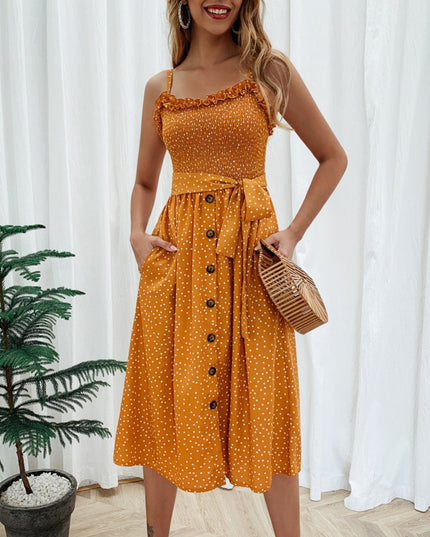 Sukienka midi wiązana w talii