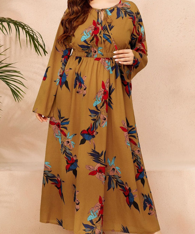 Sukienka plus size z wiązaniem pod szyją