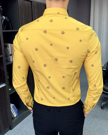 Męska koszula o dopasowanym kroju w listki