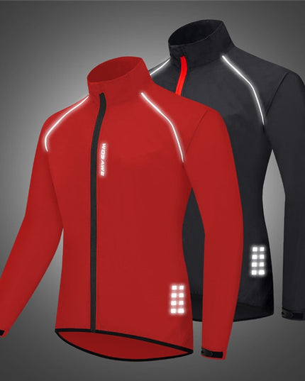 Męska kurtka przejściowa przeciwdeszczowa z odblaskowymi wstawkami