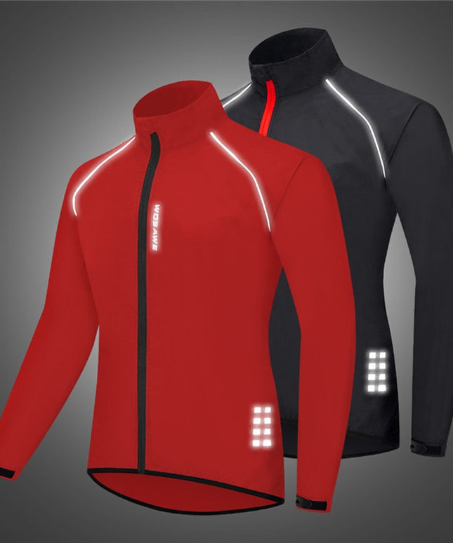 Męska kurtka przejściowa przeciwdeszczowa z odblaskowymi wstawkami