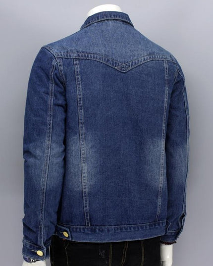 Męska kurtka jeansowa klasyczna o prostym kroju