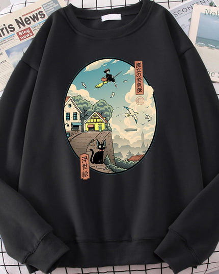 Męska bluza bez kaptura z nadrukowanym obrazkiem