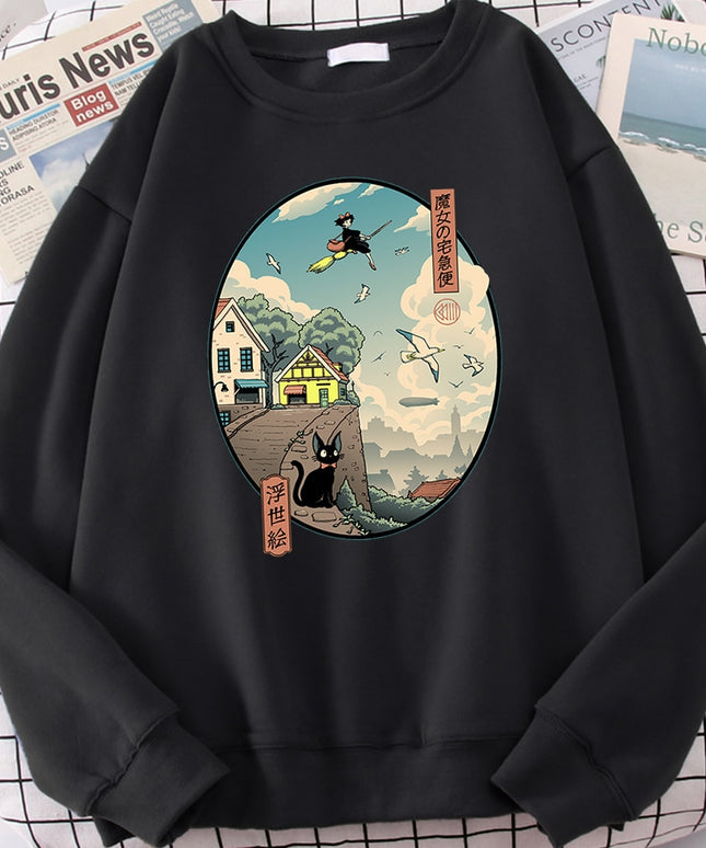 Męska bluza bez kaptura z nadrukowanym obrazkiem