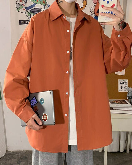 Męska koszula gładka o luźnym kroju