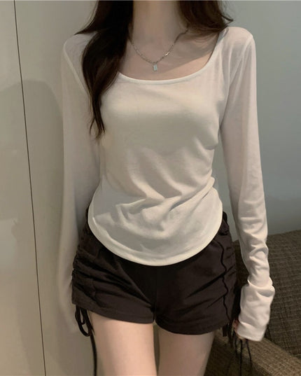 Damska koszulka z długim rękawem w klasycznym kroju