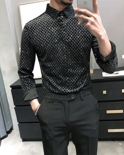 Męska koszula wzorzysta o prostym kroju