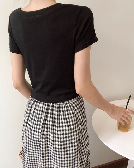 Damski T-shirt z ozdobnym splotem