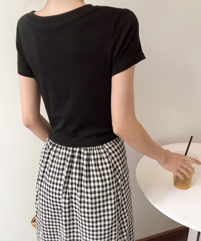 Damski T-shirt z ozdobnym splotem