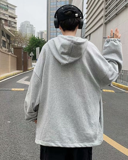 Męska bluza oversize z kapturem zapinana na suwak