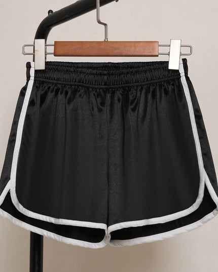 Damskie szorty sportowe z połyskującego materiału