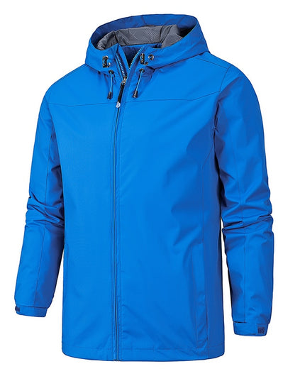 Męska kurtka przejściowa przeciwdeszczowa klasyczna z kapturem