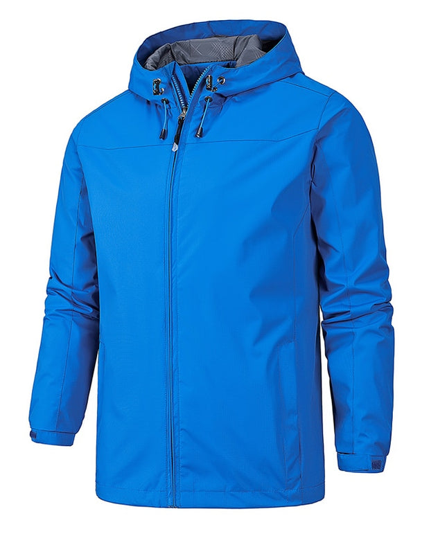 Męska kurtka przejściowa przeciwdeszczowa klasyczna z kapturem