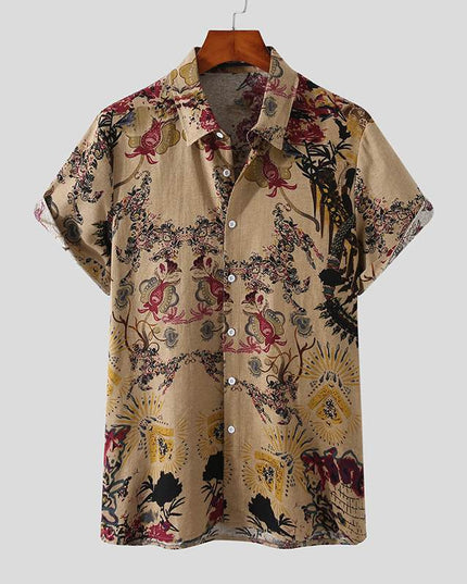 Męska koszula letnia bawełniana we wzory