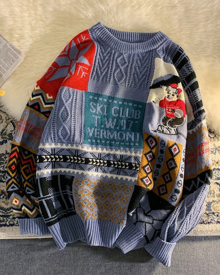 Męski sweter świąteczny z dekoltem w łódkę