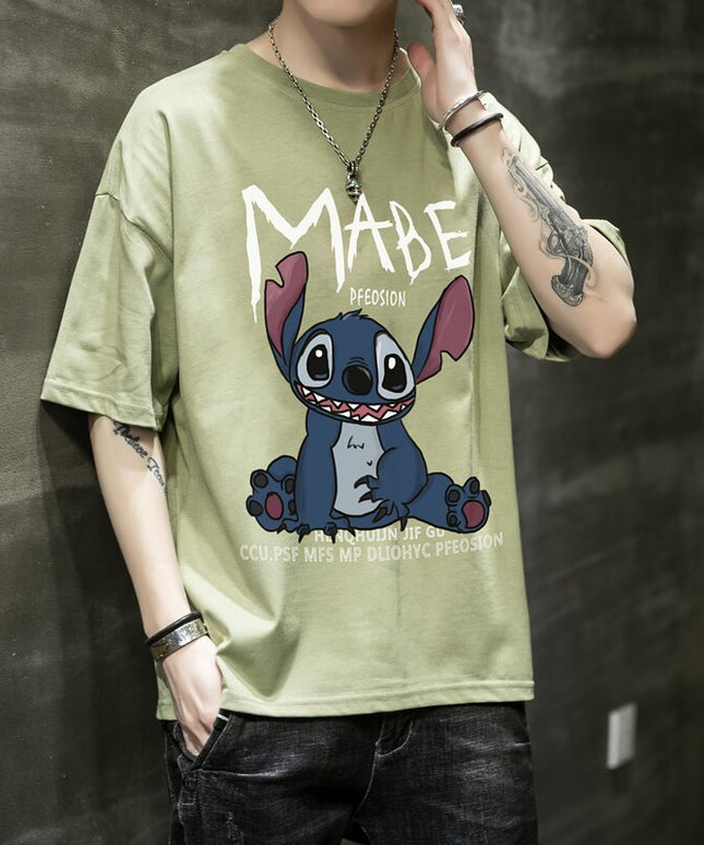 Męski T-shirt kreskówkowym motywem