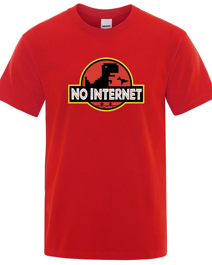 Męski T-shirt z napisem "NO INTERNET"
