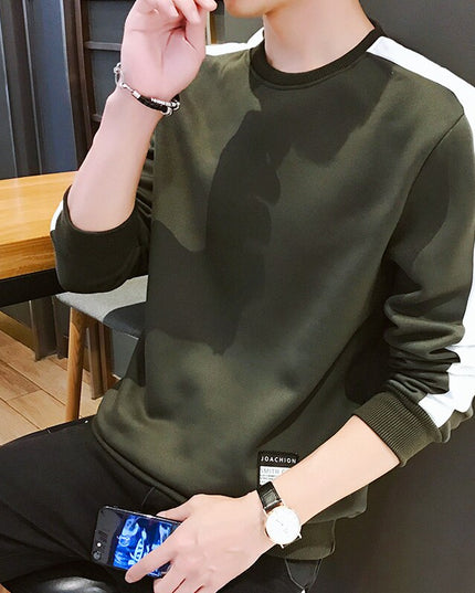 Męska bluza bez kaptura z paskiem na rekawach