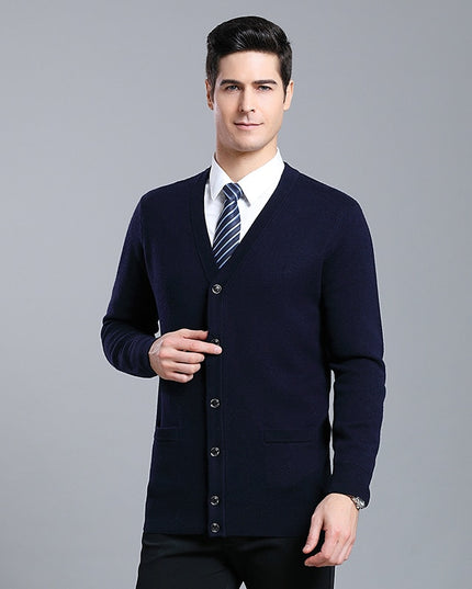 Męski sweter typu kardigan o eleganckim kroju