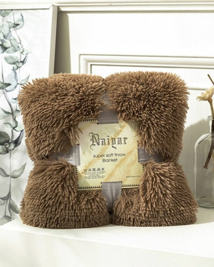 Miękki koc z długim włosiem