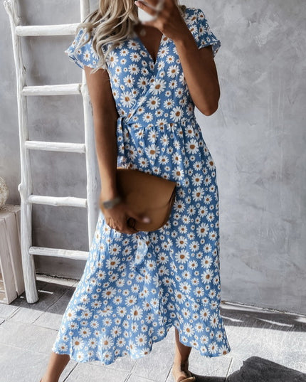 Sukienka midi w kwiatki