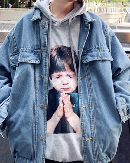 Męska kurtka jeansowa klasyczna oversize