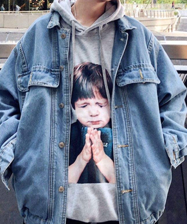 Męska kurtka jeansowa klasyczna oversize