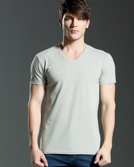 Męski T-shirt klasyczny z dekoltem V