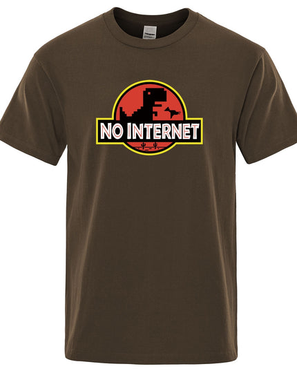 Męski T-shirt z napisem "NO INTERNET"