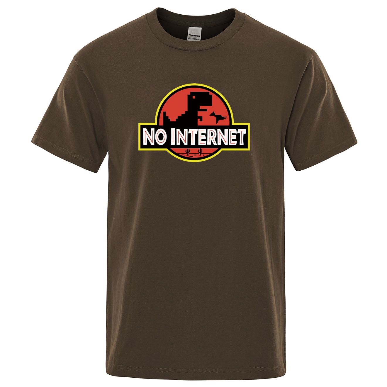 Męski T-shirt z napisem "NO INTERNET"