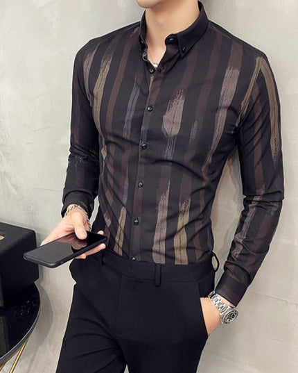 Męska koszula o dopasowanym kroju w paski