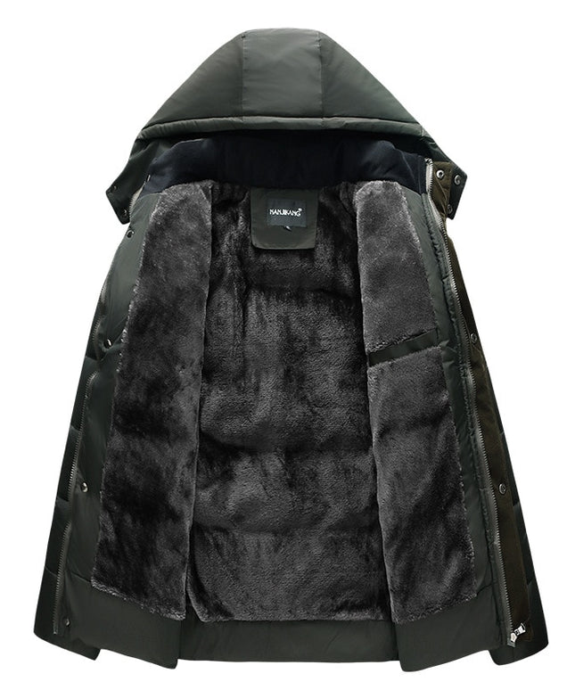 Męska kurtka zimowa pikowana z ociepleniem i kapturem