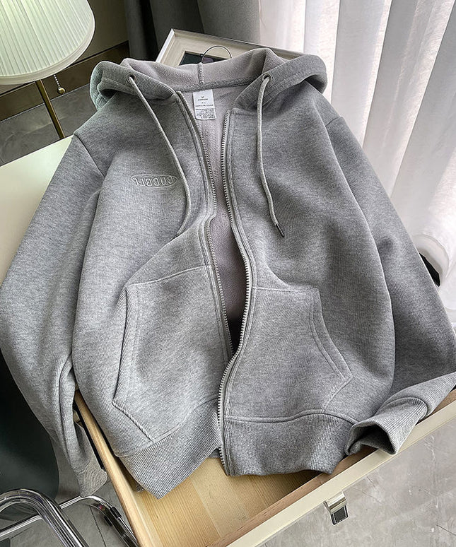 Damska bluza oversize rozpinana z kapturem