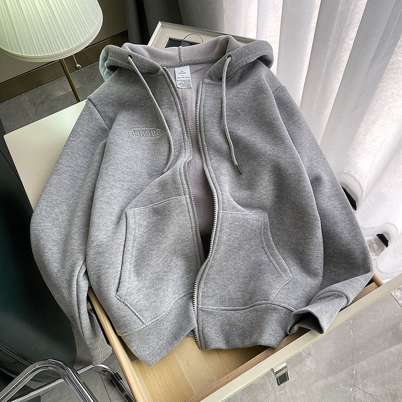 Damska bluza oversize rozpinana z kapturem