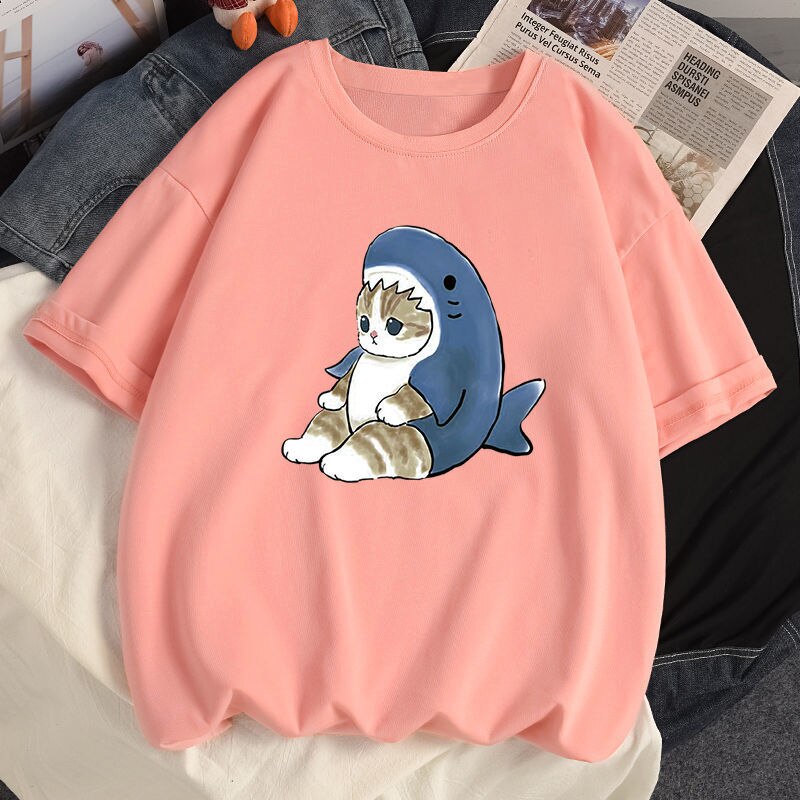 Damski T-shirt z motywem kotka