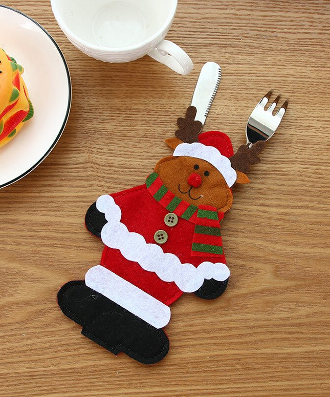 Świąteczny pokrowiec na sztućce w kształcie renifera