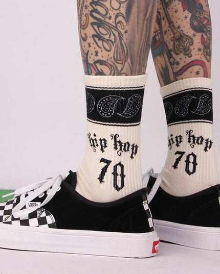 Skarpetki męskie za kostkę białe z nadrukiem