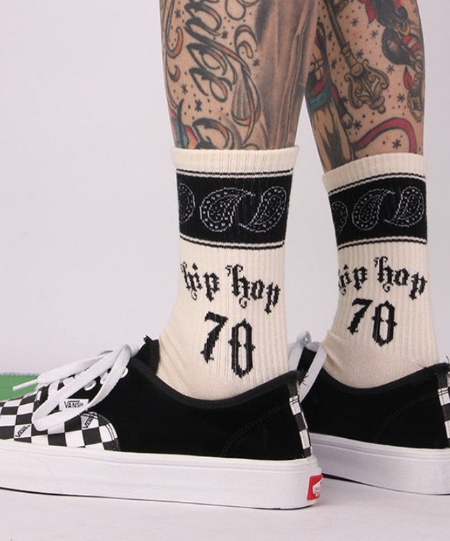 Skarpetki męskie za kostkę białe z nadrukiem