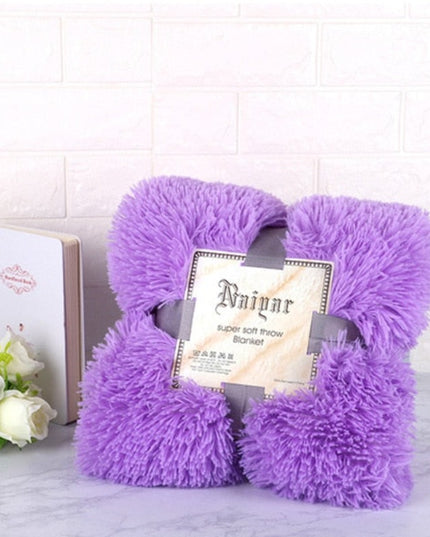 Miękki koc z długim włosiem